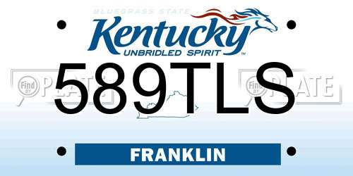589TLS Kentucky License Plate