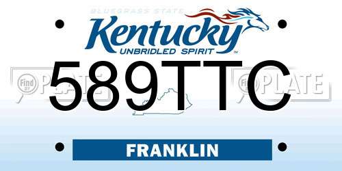 589TTC Kentucky License Plate