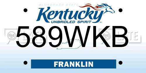 589WKB Kentucky License Plate