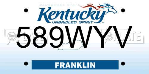589WYV Kentucky License Plate