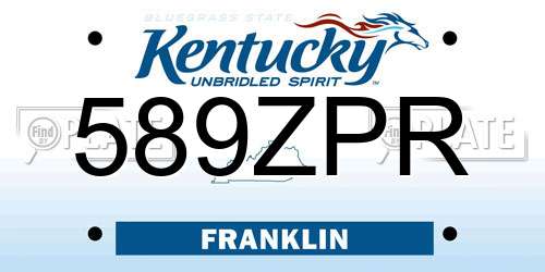 589ZPR Kentucky License Plate