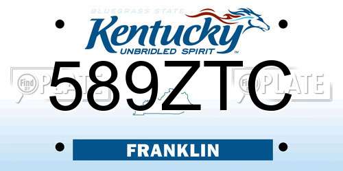 589ZTC Kentucky License Plate