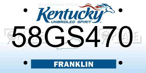 58GS470 Kentucky License Plate