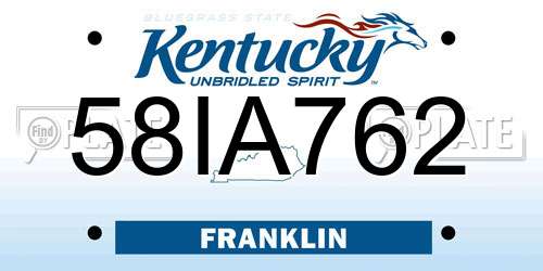 58IA762 Kentucky License Plate