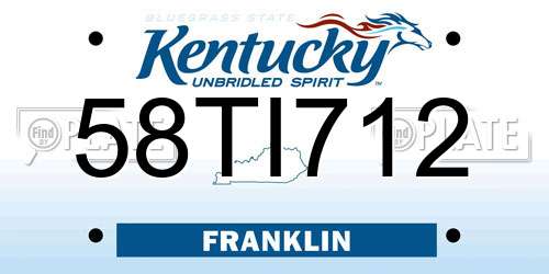 58TI712 Kentucky License Plate