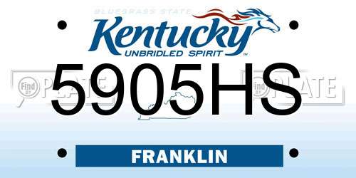 5905HS Kentucky License Plate