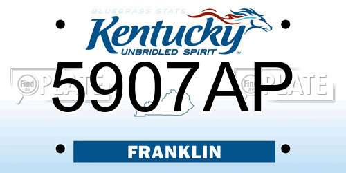 5907AP Kentucky License Plate