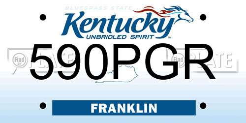 590PGR Kentucky License Plate