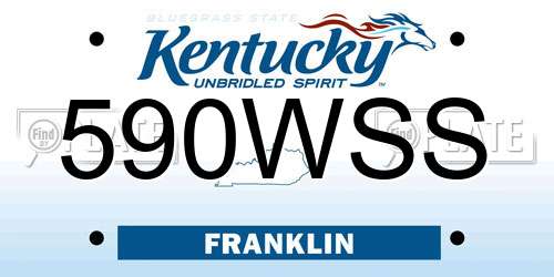 590WSS Kentucky License Plate