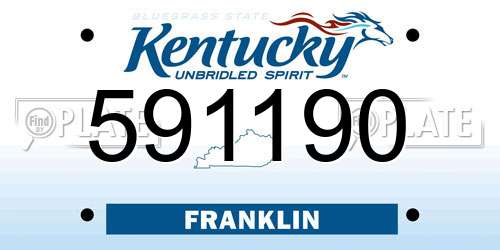 591190 Kentucky License Plate