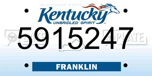 5915247 Kentucky License Plate