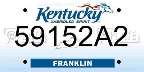 59152A2 Kentucky License Plate
