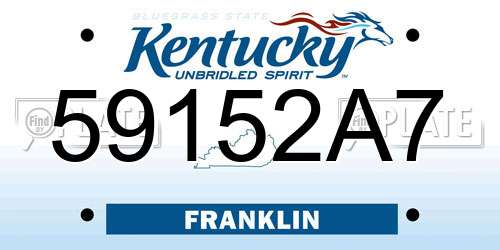 59152A7 Kentucky License Plate