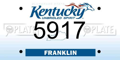 5917 Kentucky License Plate