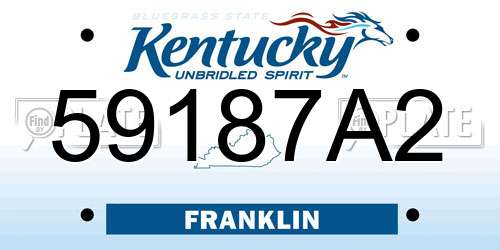 59187A2 Kentucky License Plate