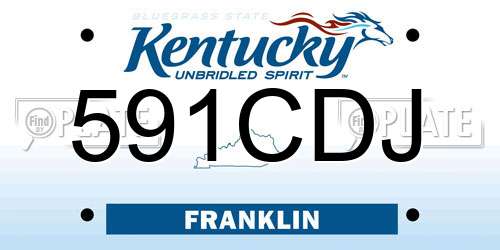 591CDJ Kentucky License Plate