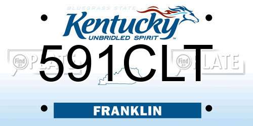 591CLT Kentucky License Plate