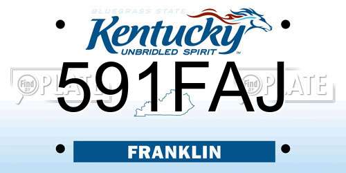 591FAJ Kentucky License Plate