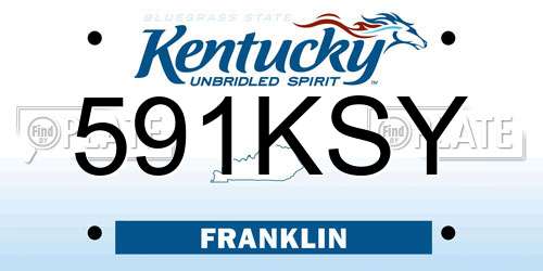 591KSY Kentucky License Plate