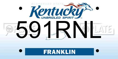 591RNL Kentucky License Plate