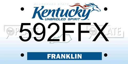 592FFX Kentucky License Plate