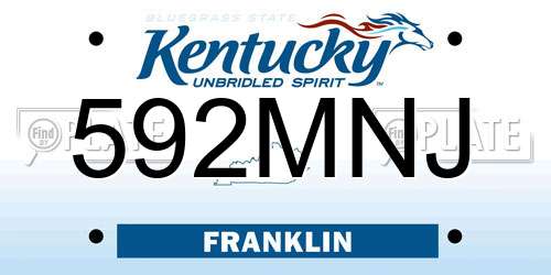 592MNJ Kentucky License Plate