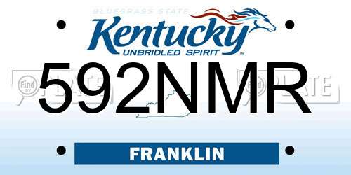 592NMR Kentucky License Plate