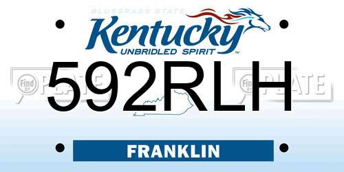 592RLH Kentucky License Plate