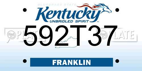592T37 Kentucky License Plate