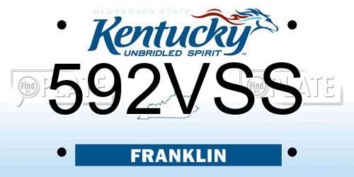 592VSS Kentucky License Plate