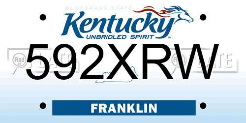592XRW Kentucky License Plate