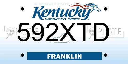 592XTD Kentucky License Plate