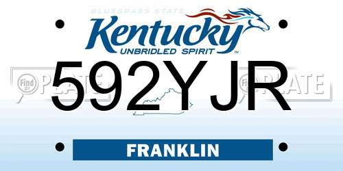 592YJR Kentucky License Plate