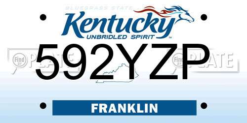 592YZP Kentucky License Plate