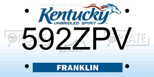 592ZPV Kentucky License Plate