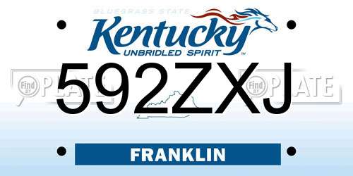 592ZXJ Kentucky License Plate