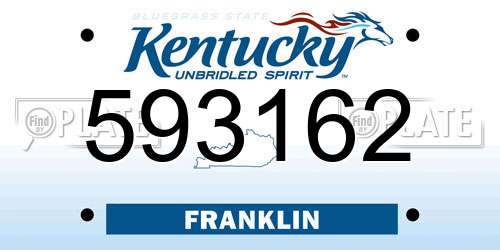 593162 Kentucky License Plate