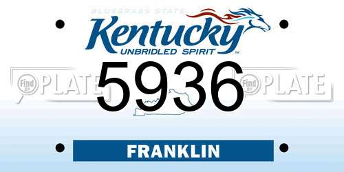 5936 Kentucky License Plate