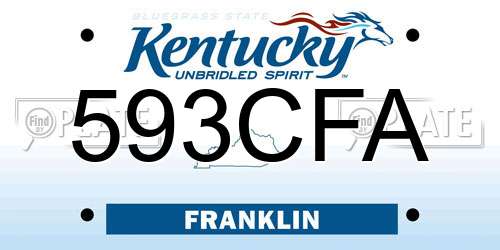 593CFA Kentucky License Plate
