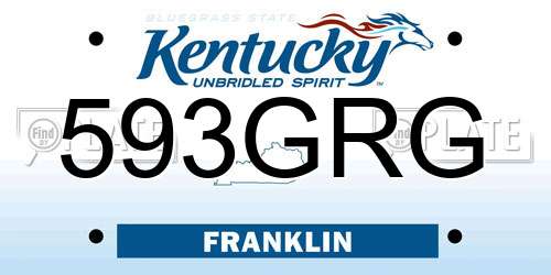 593GRG Kentucky License Plate