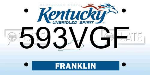 593VGF Kentucky License Plate