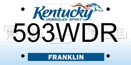 593WDR Kentucky License Plate