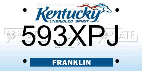 593XPJ Kentucky License Plate