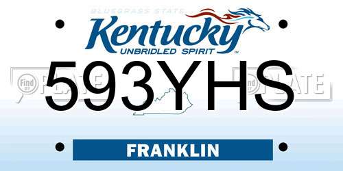 593YHS Kentucky License Plate