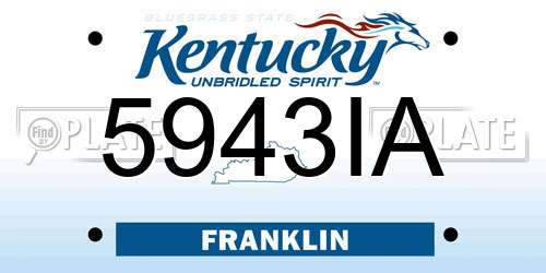 5943IA Kentucky License Plate