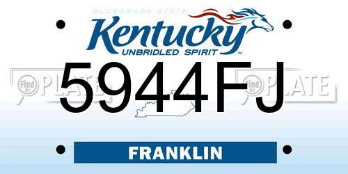5944FJ Kentucky License Plate