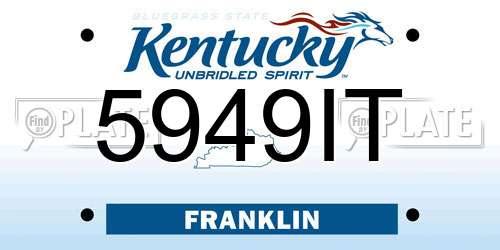 5949IT Kentucky License Plate
