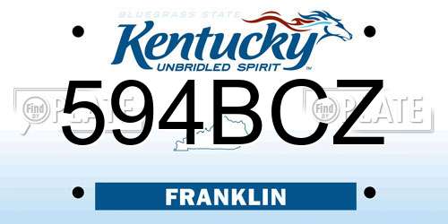 594BCZ Kentucky License Plate