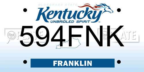 594FNK Kentucky License Plate