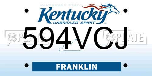 594VCJ Kentucky License Plate